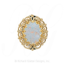 GS104 OP - 14 Karat Gold Opal Slide 